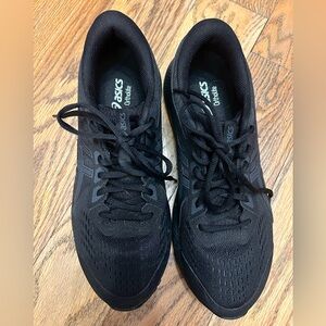 ASICS women’s black gel sole sneakers size 11.  Like new, only worn a few times